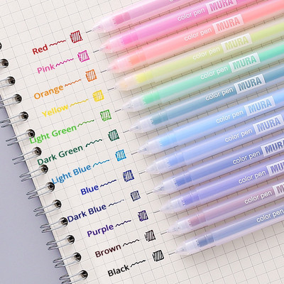 9/12 PCS Комплект цветни гел химикалки Kawaii blue 0,5 mm химикалка за дневник Cute School канцеларски материали