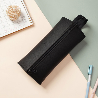 Penālis Melns Trousse Scolaire Ādas Estuches Escolares lielas ietilpības penālis Piornik Kawaii kancelejas piederumu zīmuļu maisiņš