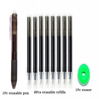 0,7 mm Magic Erasable Pen Press Gel Pen Set 8 boja Izbrisivi štap za punjenje Gel tinta Uredski materijal Olovke na uvlačenje Perive ručke