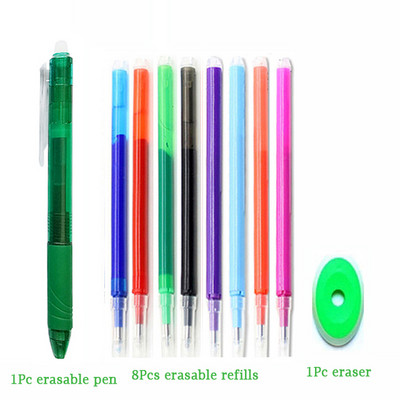 0,7 mm Magic Erasable Pen Press Gel Pen Set 8 boja Izbrisivi štap za punjenje Gel tinta Uredski materijal Olovke na uvlačenje Perive ručke