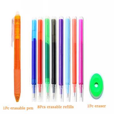 0,7 mm Magic Erasable Pen Press Gel Pen Set 8 boja Izbrisivi štap za punjenje Gel tinta Uredski materijal Olovke na uvlačenje Perive ručke