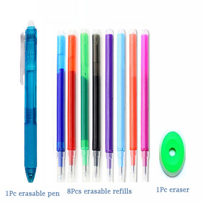 0,7 mm Magic Erasable Pen Press Gel Pen Set 8 boja Izbrisivi štap za punjenje Gel tinta Uredski materijal Olovke na uvlačenje Perive ručke