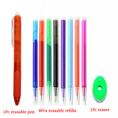 0,7 mm Magic Erasable Pen Press Gel Pen Set 8 boja Izbrisivi štap za punjenje Gel tinta Uredski materijal Olovke na uvlačenje Perive ručke