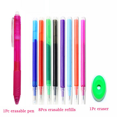 0,7 mm Magic Erasable Pen Press Gel Pen Set 8 boja Izbrisivi štap za punjenje Gel tinta Uredski materijal Olovke na uvlačenje Perive ručke