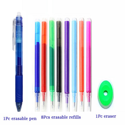 0,7 mm Magic Erasable Pen Press Gel Pen Set 8 boja Izbrisivi štap za punjenje Gel tinta Uredski materijal Olovke na uvlačenje Perive ručke