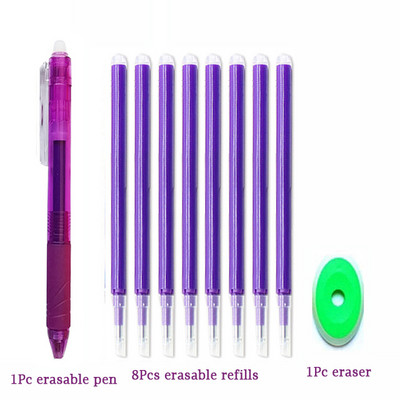 0,7 mm Magic Erasable Pen Press Gel Pen Set 8 boja Izbrisivi štap za punjenje Gel tinta Uredski materijal Olovke na uvlačenje Perive ručke