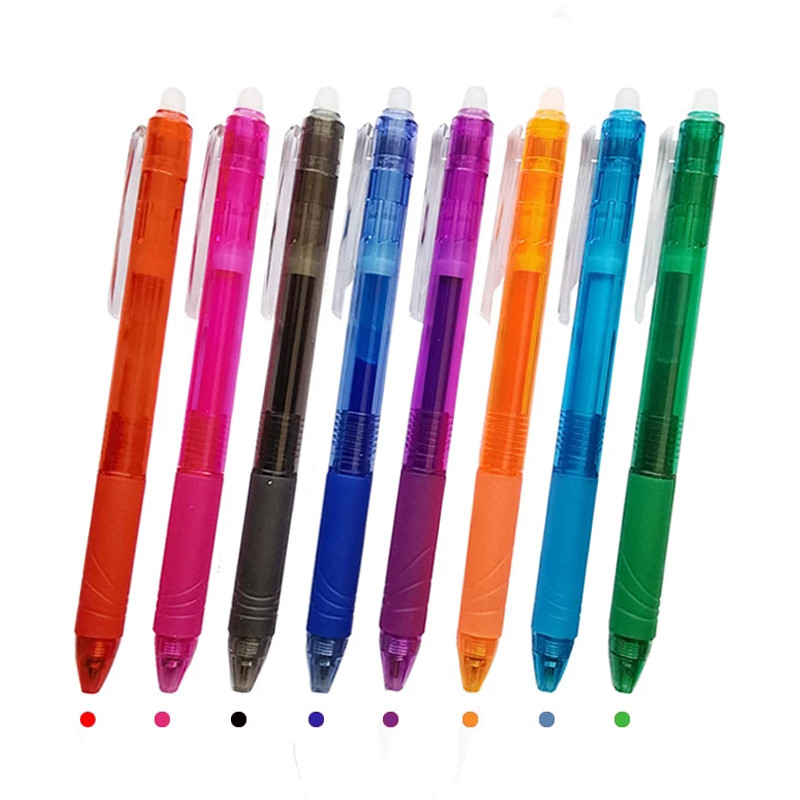0,7 mm Magic Erasable Pen Press Gel Pen Set 8 boja Izbrisivi štap za punjenje Gel tinta Uredski materijal Olovke na uvlačenje Perive ručke