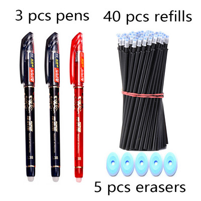 Set gelova za brisanje od 48 komada, gel olovke za brisanje za pisanje Kawaii pribor, kemijska olovka s perivom drškom, vrteći školski pribor