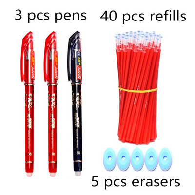 Set gelova za brisanje od 48 komada, gel olovke za brisanje za pisanje Kawaii pribor, kemijska olovka s perivom drškom, vrteći školski pribor