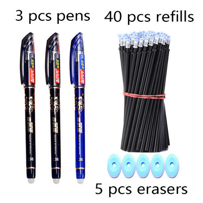 Set gelova za brisanje od 48 komada, gel olovke za brisanje za pisanje Kawaii pribor, kemijska olovka s perivom drškom, vrteći školski pribor