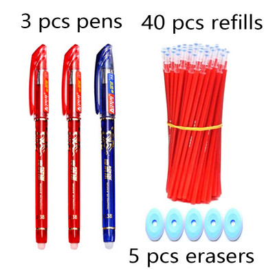 Set gelova za brisanje od 48 komada, gel olovke za brisanje za pisanje Kawaii pribor, kemijska olovka s perivom drškom, vrteći školski pribor