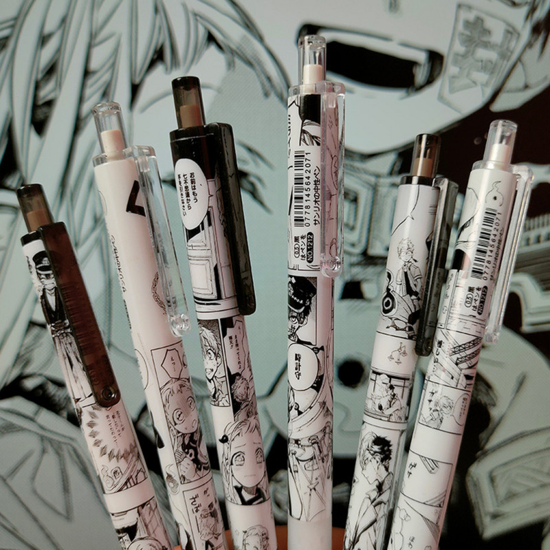6Pcs crtani anime WC uvezani Jibaku Shounen Hanako-Kun gel olovka 0,5 mm crna tinta tiskarska olovka Uredski školski pribor Pribor