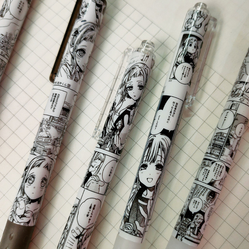 6Pcs crtani anime WC uvezani Jibaku Shounen Hanako-Kun gel olovka 0,5 mm crna tinta tiskarska olovka Uredski školski pribor Pribor