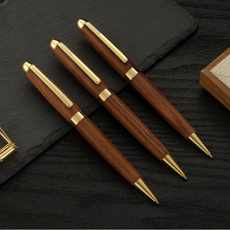 Retro žalvariniai mediniai tušinukai Nešiojami sukamieji rašikliai Mokytojų dovanos Mokyklai Biuro Rašymo reikmenys Verslo parašo reikmenys