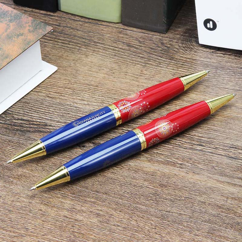 Metalne kemijske olovke 2 u 1 Kreativna crna/plava tinta Alati za potpis Višebojna kemijska olovka Pribor za pisanje učenika Školski pribor