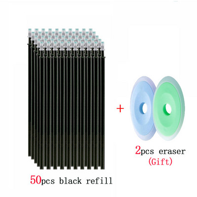 50 buc/lot rezerve de stilou cu gel ștergabil 0,5 mm stilou șterg pentru școală și birou, mâner lavabil, pixuri cu cerneală șters colorate, articole de papetărie