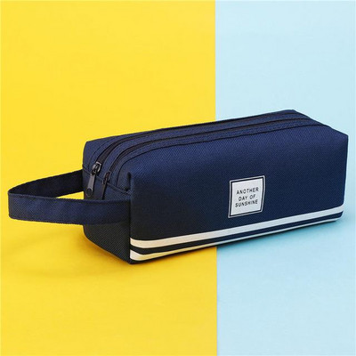 Nagy kapacitású vászon tolltartó Dupla iskolai tolltartó Irodaszer táska Tárolótáska tok Irodaszerek diák ajándékdoboz