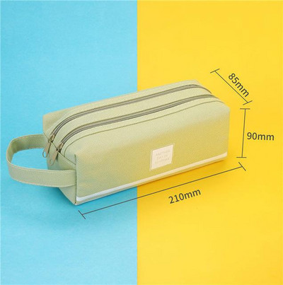 Nagy kapacitású vászon tolltartó Dupla iskolai tolltartó Irodaszer táska Tárolótáska tok Irodaszerek diák ajándékdoboz