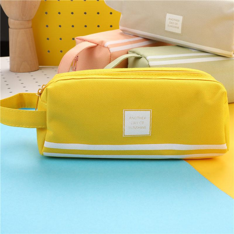 Nagy kapacitású vászon tolltartó Dupla iskolai tolltartó Irodaszer táska Tárolótáska tok Irodaszerek diák ajándékdoboz