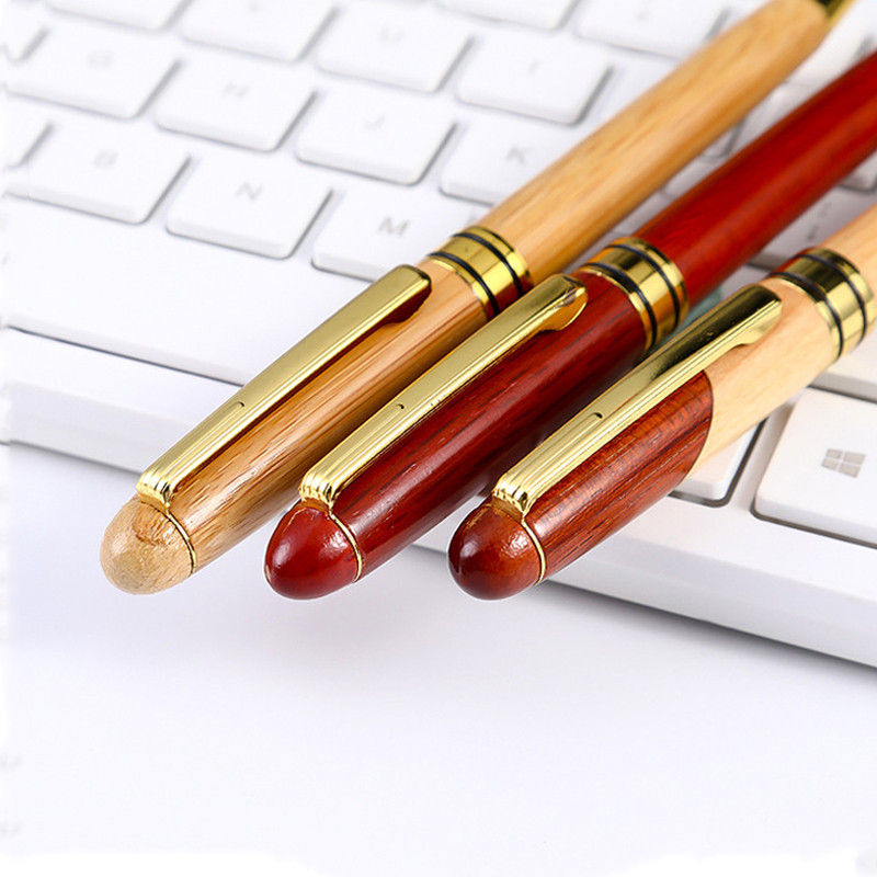 Materijal od sandalovine Olovka s potpisom Kreativna rotirajuća drvena kemijska olovka Osobnost Poslovna retro kemijska olovka Uredski alati za pisanje