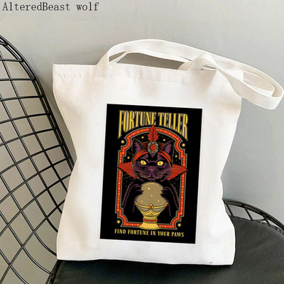 Dámska nákupná taška Ace of Paws s potlačou Kawaii Taška Harajuku Nákupná plátená taška Shopper Taška pre dievčatá Kabelka cez rameno