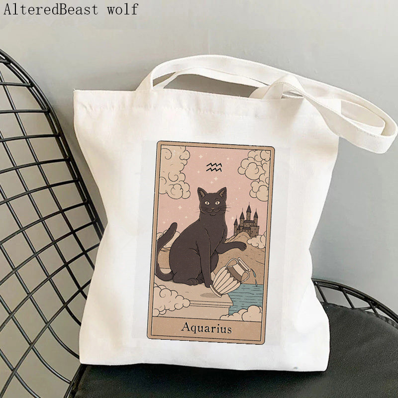 Dámska nákupná taška Ace of Paws s potlačou Kawaii Taška Harajuku Nákupná plátená taška Shopper Taška pre dievčatá Kabelka cez rameno