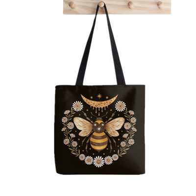 Shopper Anatomy Black Print Tote Geantă Print Tote Geantă femei Harajuku Shopper Handbag Fată Geantă de cumpărături Lady Canvas Bag
