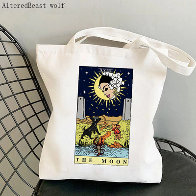Ženska torba za kupovinu VINTAGE Skull TAROT CARD Kawaii torba Harajuku Shopping platnena torba za kupovinu torba za djevojku Ženska torba na rame