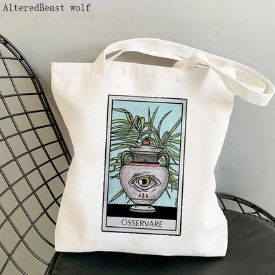 Ženska torba za kupovinu VINTAGE Skull TAROT CARD Kawaii torba Harajuku Shopping platnena torba za kupovinu torba za djevojku Ženska torba na rame
