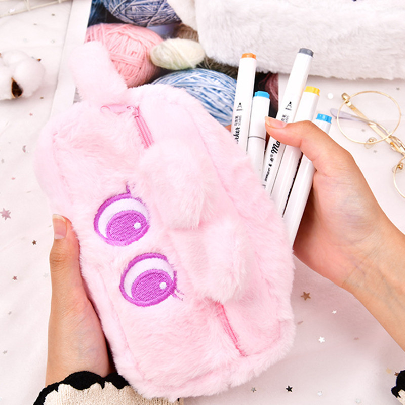 Slatka plišana torba za olovke sa životinjama, smiješni kawaii panda, zec, veliki kapacitet, torbica za olovke, torbica za olovke, školski pribor