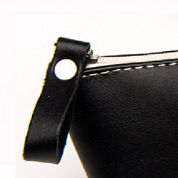 Kawaii Cartoon Triangle My Pencil Case Класическа черно-бяла водоустойчива ученическа канцеларска чанта за химикалка от изкуствена кожа