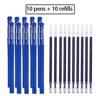 12/60 gab. Gēla pildspalvu uzpildes komplekts Skolas piederumi Melna zila Sarkana tinte Krāsa 0,5mm Lodīšu pildspalva Stienis Studentu Skolas Biroja Kancelejas preces