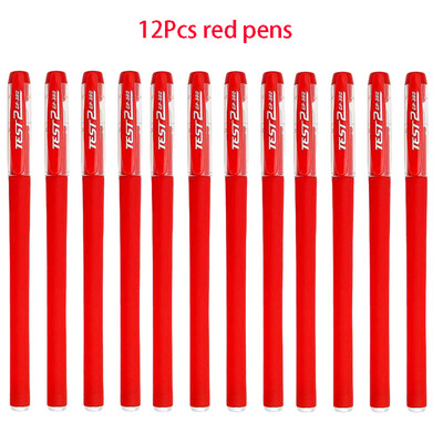 12/60 gab. Gēla pildspalvu uzpildes komplekts Skolas piederumi Melna zila Sarkana tinte Krāsa 0,5mm Lodīšu pildspalva Stienis Studentu Skolas Biroja Kancelejas preces