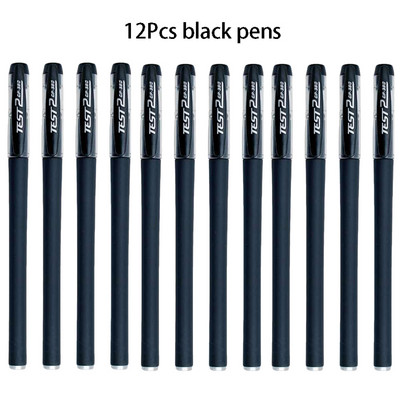 12/60 gab. Gēla pildspalvu uzpildes komplekts Skolas piederumi Melna zila Sarkana tinte Krāsa 0,5mm Lodīšu pildspalva Stienis Studentu Skolas Biroja Kancelejas preces
