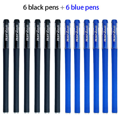 12/60 gab. Gēla pildspalvu uzpildes komplekts Skolas piederumi Melna zila Sarkana tinte Krāsa 0,5mm Lodīšu pildspalva Stienis Studentu Skolas Biroja Kancelejas preces