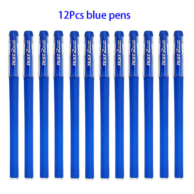 12/60 gab. Gēla pildspalvu uzpildes komplekts Skolas piederumi Melna zila Sarkana tinte Krāsa 0,5mm Lodīšu pildspalva Stienis Studentu Skolas Biroja Kancelejas preces