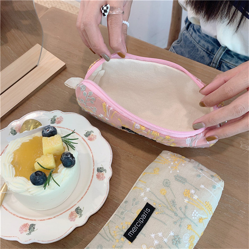 Trusa de creion Broderie Studentă coreeană Papetarie Geanta de depozitare Trousse Scolaire Estuches Escolares Huse Kawaii pentru fete portabile
