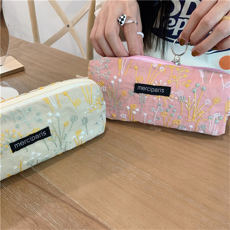 Trusa de creion Broderie Studentă coreeană Papetarie Geanta de depozitare Trousse Scolaire Estuches Escolares Huse Kawaii pentru fete portabile