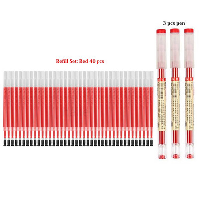 Haile 43 buc/lot set de reumplere pixuri cu gel stilou financiar 0,35 mm ultra fin scris semnătură școală birou papetărie japoneză