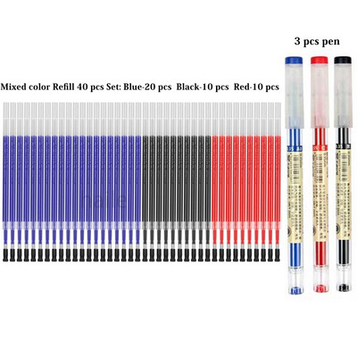 Haile 43 buc/lot set de reumplere pixuri cu gel stilou financiar 0,35 mm ultra fin scris semnătură școală birou papetărie japoneză