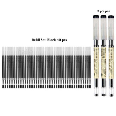 Haile 43 buc/lot set de reumplere pixuri cu gel stilou financiar 0,35 mm ultra fin scris semnătură școală birou papetărie japoneză