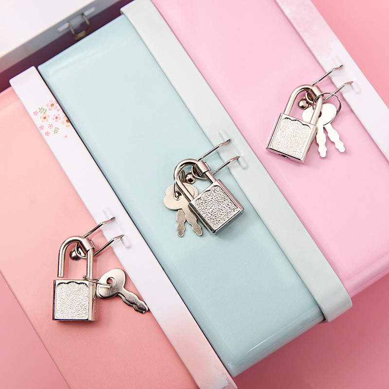 Kreativna kutija od bijelog lima s kutijom za pohranu Mala kutija za pohranu koja se može zaključati za stolno računalo Kozmetički nakit i sitne stvari Željezna kutija s bravom Lovly