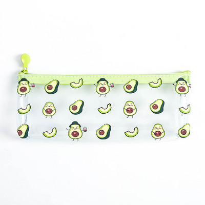 Drăguț Avocado Geantă de creion transparentă papelaria PVC Pencil Case papetărie Kawaii Pencilcase material escolor rechizite școlare