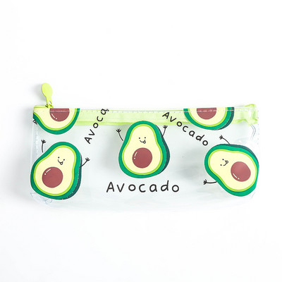 Drăguț Avocado Geantă de creion transparentă papelaria PVC Pencil Case papetărie Kawaii Pencilcase material escolor rechizite școlare