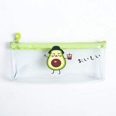 Drăguț Avocado Geantă de creion transparentă papelaria PVC Pencil Case papetărie Kawaii Pencilcase material escolor rechizite școlare