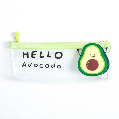 Drăguț Avocado Geantă de creion transparentă papelaria PVC Pencil Case papetărie Kawaii Pencilcase material escolor rechizite școlare