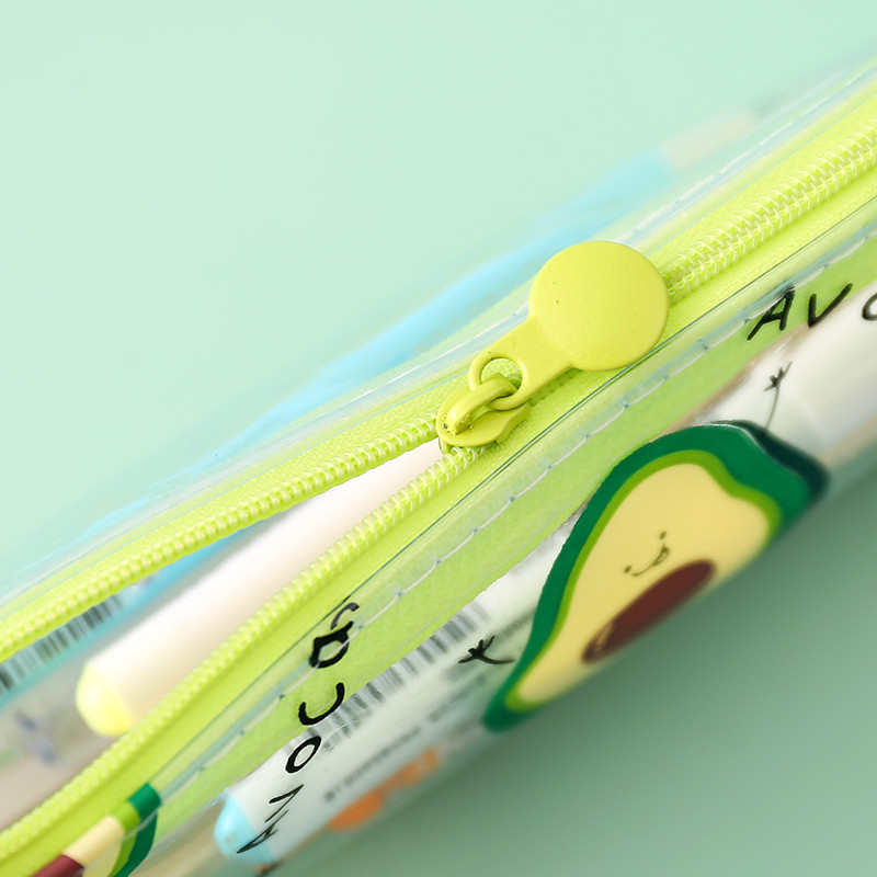 Drăguț Avocado Geantă de creion transparentă papelaria PVC Pencil Case papetărie Kawaii Pencilcase material escolor rechizite școlare