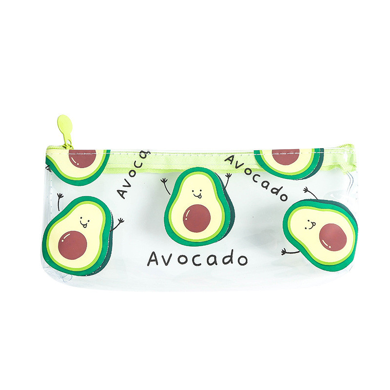 Drăguț Avocado Geantă de creion transparentă papelaria PVC Pencil Case papetărie Kawaii Pencilcase material escolor rechizite școlare