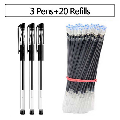 23-dielna sada guľôčkových pier + náplní, čierno-modré, červené atramentové gélové pero s guľôčkovým hrotom 0,5 mm, školské a kancelárske potreby, papiernictvo