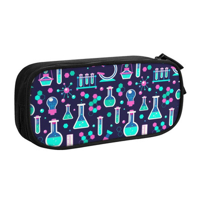 Science Chemistry Pattern Μολυβοθήκες για κορίτσια Αγόρια Μεγάλης χωρητικότητας Chemical Lab Tech Formulas Σχολικά αξεσουάρ τσάντα στυλό